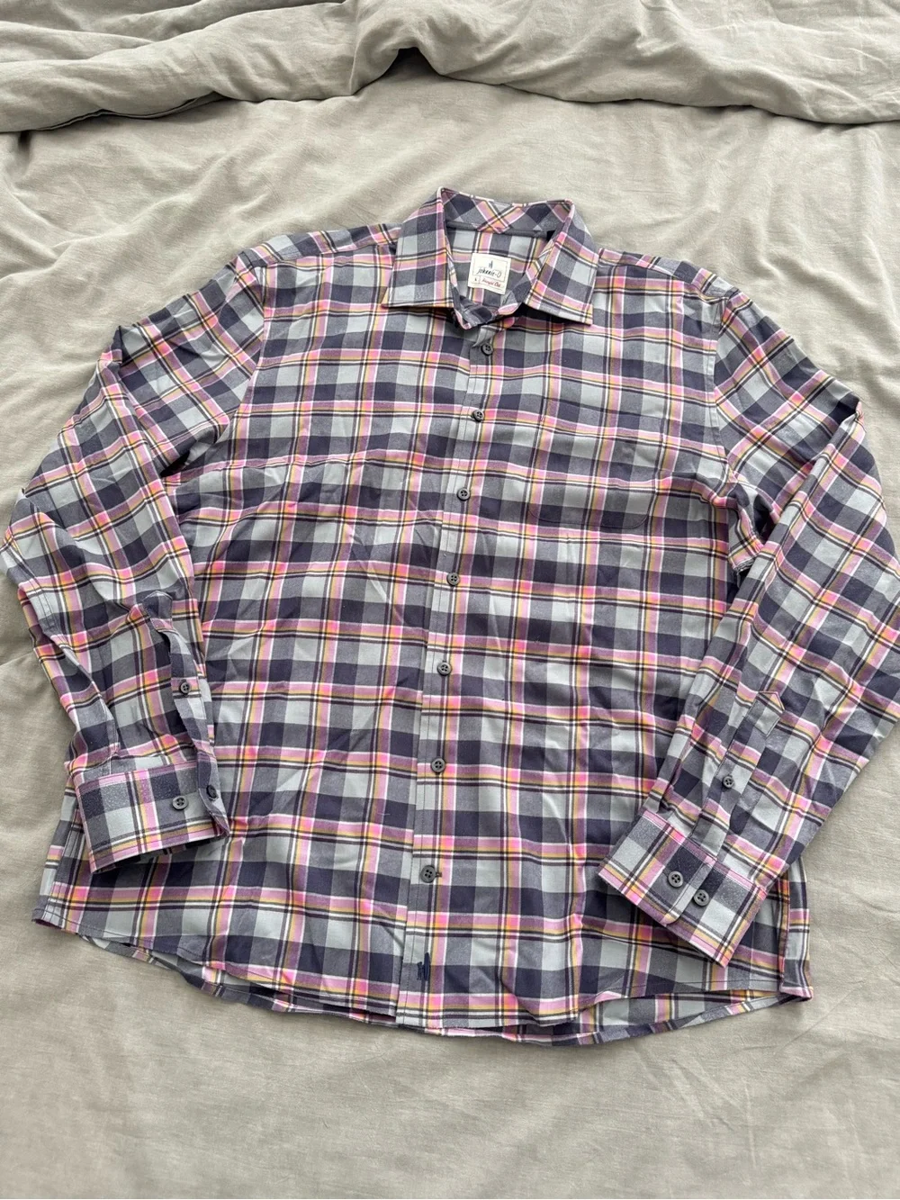 johnnie-O Hangin’ Out Untucked Hansel Button Down L/S Sport Shirt in Navy